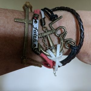 Bracelet leather 5 strand